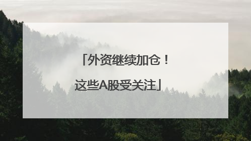 外资继续加仓！这些A股受关注