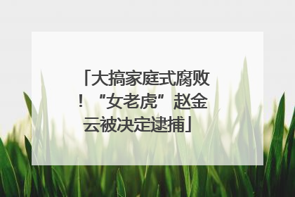 大搞家庭式腐败！“女老虎”赵金云被决定逮捕