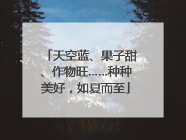 天空蓝、果子甜、作物旺……种种美好，如夏而至