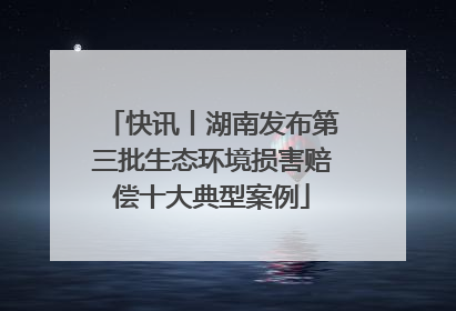 快讯丨湖南发布第三批生态环境损害赔偿十大典型案例