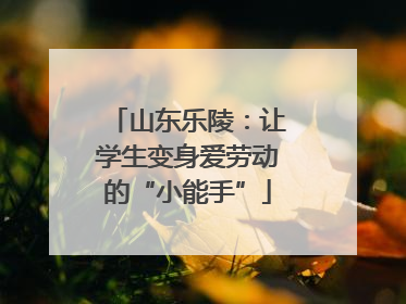 山东乐陵：让学生变身爱劳动的“小能手”