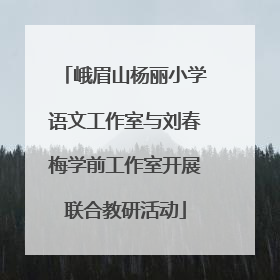 峨眉山杨丽小学语文工作室与刘春梅学前工作室开展联合教研活动