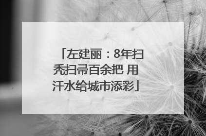 左建丽：8年扫秃扫帚百余把 用汗水给城市添彩