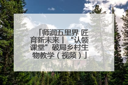 师润五里界 匠育新未来丨“认领课堂”破局乡村生物教学（视频）