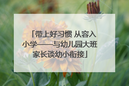 带上好习惯 从容入小学——与幼儿园大班家长谈幼小衔接