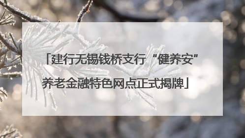 建行无锡钱桥支行“健养安”养老金融特色网点正式揭牌