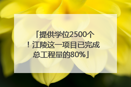 提供学位2500个！江陵这一项目已完成总工程量的80%