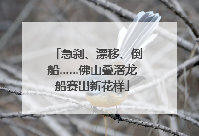 急刹、漂移、倒船……佛山叠滘龙船赛出新花样