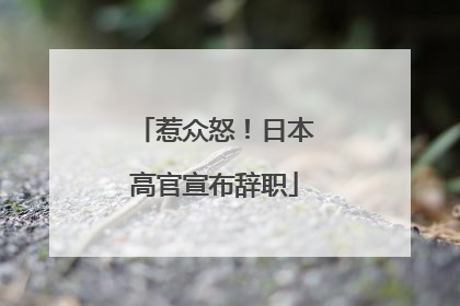惹众怒！日本高官宣布辞职