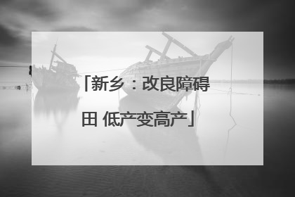 新乡：改良障碍田 低产变高产