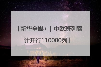 新华全媒+｜中欧班列累计开行110000列