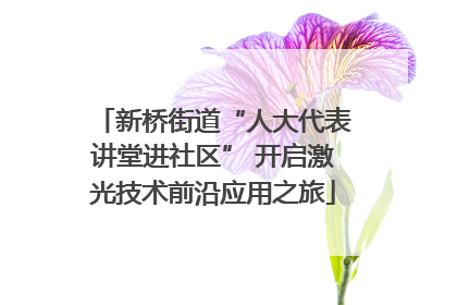新桥街道“人大代表讲堂进社区” 开启激光技术前沿应用之旅