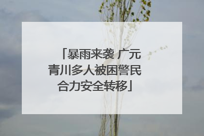 暴雨来袭 广元青川多人被困警民合力安全转移