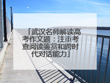 武汉名师解读高考作文题：注重考查阅读鉴赏和跨时代对话能力