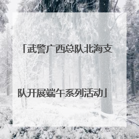 武警广西总队北海支队开展端午系列活动
