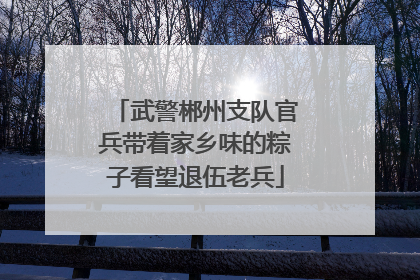 武警郴州支队官兵带着家乡味的粽子看望退伍老兵