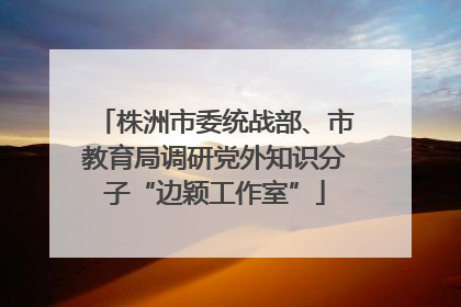 株洲市委统战部、市教育局调研党外知识分子“边颖工作室”