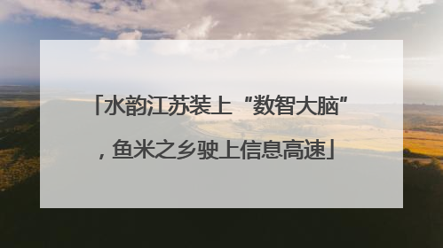 水韵江苏装上“数智大脑”，鱼米之乡驶上信息高速