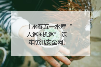 永春五一水库“人巡+机巡” 筑牢防汛安全网