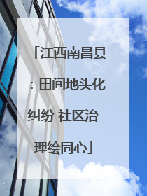 江西南昌县：田间地头化纠纷 社区治理绘同心