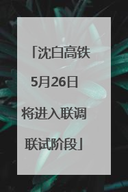 沈白高铁5月26日将进入联调联试阶段