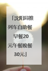沈阳局推列车自助餐 早餐20元午餐晚餐30元