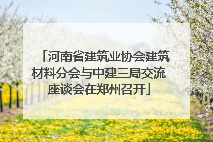 河南省建筑业协会建筑材料分会与中建三局交流座谈会在郑州召开