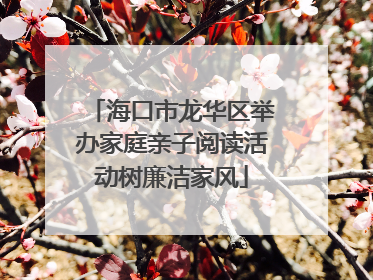 海口市龙华区举办家庭亲子阅读活动树廉洁家风