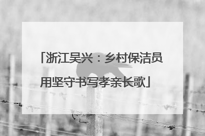 浙江吴兴：乡村保洁员用坚守书写孝亲长歌