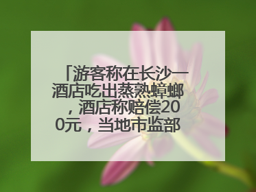 游客称在长沙一酒店吃出蒸熟蟑螂，酒店称赔偿200元，当地市监部门介入