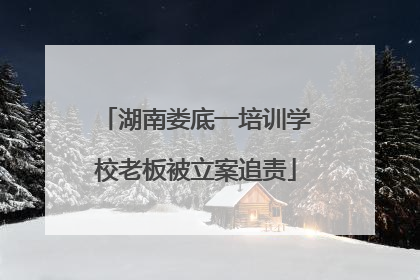湖南娄底一培训学校老板被立案追责