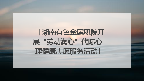 湖南有色金属职院开展“劳动润心”代际心理健康志愿服务活动