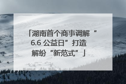 湖南首个商事调解“6.6 公益日”打造解纷“新范式”