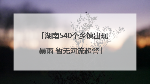 湖南540个乡镇出现暴雨 暂无河流超警