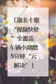 湖北十堰“视频快处”全覆盖 车辆小剐蹭5分钟“云解决”