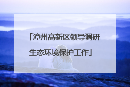 漳州高新区领导调研生态环境保护工作