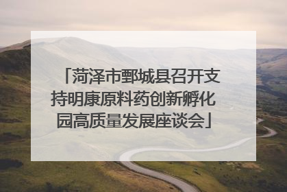 菏泽市鄄城县召开支持明康原料药创新孵化园高质量发展座谈会