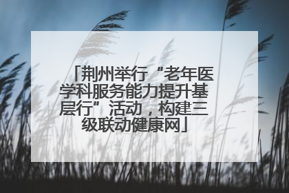 荆州举行“老年医学科服务能力提升基层行”活动，构建三级联动健康网