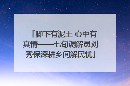 脚下有泥土 心中有真情——七旬调解员刘秀保深耕乡间解民忧