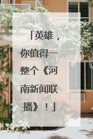 英雄，你值得一整个《河南新闻联播》！