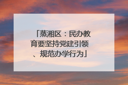 蒸湘区：民办教育要坚持党建引领、规范办学行为