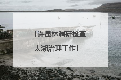 许昆林调研检查太湖治理工作