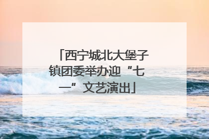 西宁城北大堡子镇团委举办迎“七一”文艺演出