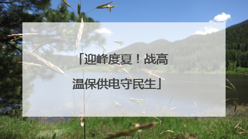 迎峰度夏！战高温保供电守民生