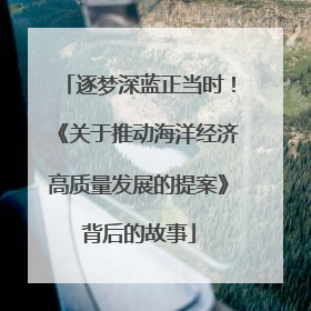 逐梦深蓝正当时！《关于推动海洋经济高质量发展的提案》背后的故事