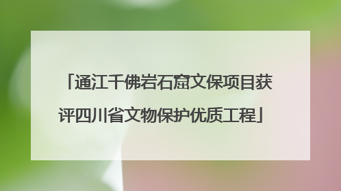 通江千佛岩石窟文保项目获评四川省文物保护优质工程