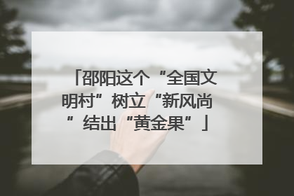 邵阳这个“全国文明村”树立“新风尚”结出“黄金果”