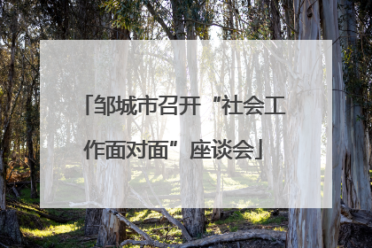 邹城市召开“社会工作面对面”座谈会