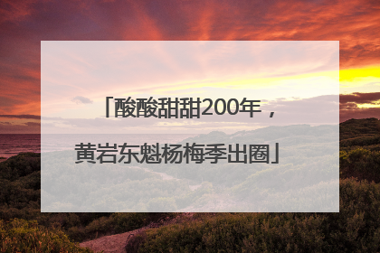 酸酸甜甜200年，黄岩东魁杨梅季出圈