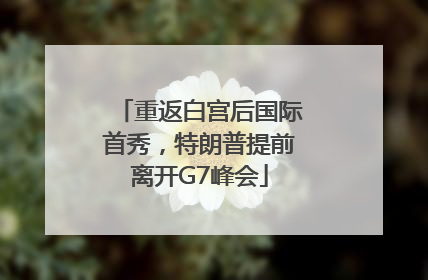 重返白宫后国际首秀，特朗普提前离开G7峰会